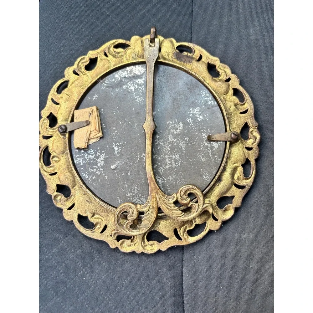 NB & IW Antique Photo Frame Easel Back Ornate Baroque National Brass & Iron Work